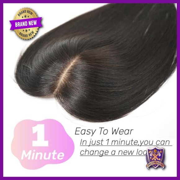 12x13cm Silk Base Human Hair Topper with 4 Clips for Thinning Hair main image 4